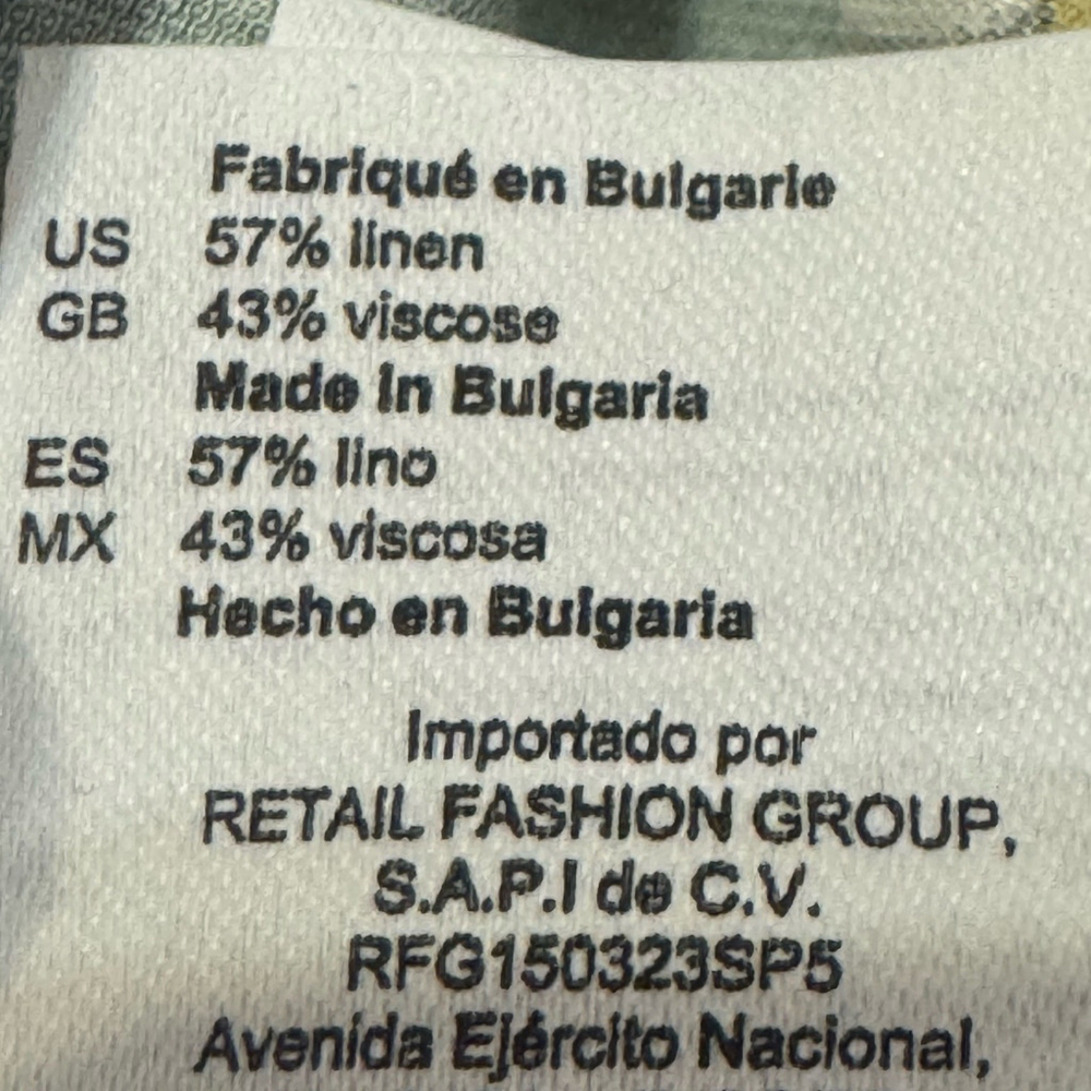 NWT Sandro Ruched Printed Linen-Blend Dress Size:40(US 8) Floral Polka Dot Green - Picture 10 of 11